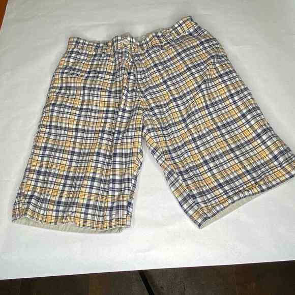 Gap Reversible‎ Shorts Mens Size 32 Light Beige to Plaid Cotton Pockets Bermuda - Picture 5 of 9